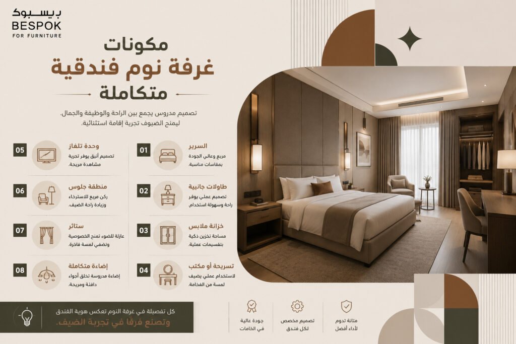 مكونات غرفة نوم فندقية متكاملة
