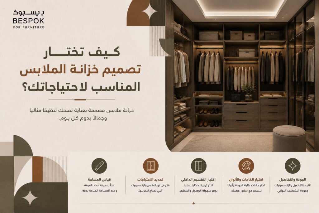  كيف تختار تصميم خزانة الملابس المناسب لاحتياجاتك؟