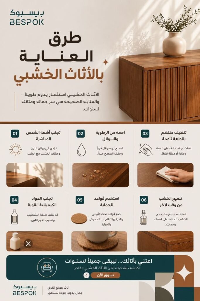 افضل طرق العناية بالأثاث الخشبي