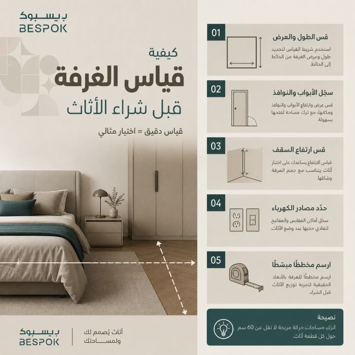 كيفية قياس الغرفة قبل شراء الأثاث